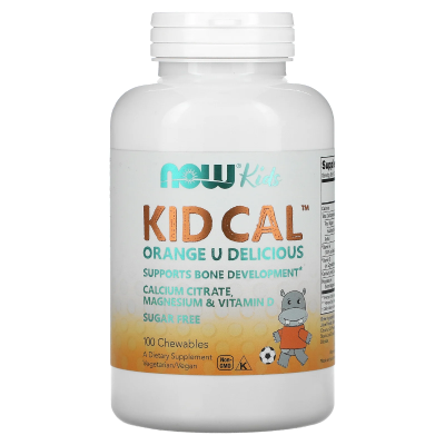 NOW Kid Cal Calcium 100 жевательных таблеток