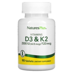 NaturesPlus Vitamins D3 & K2 90 табл.