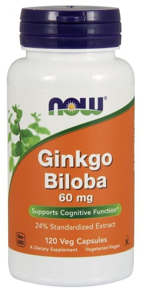 NOW Ginkgo Biloba 60 мг 120 капс