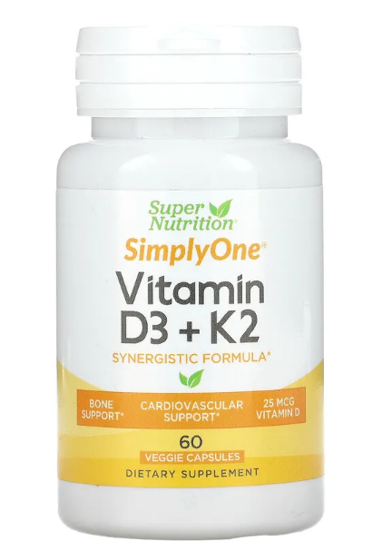 Super Nutrition Vitamin D3 + K2 60 капсул