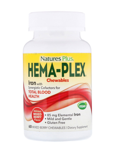 NaturesPlus Hema-Plex 60 жевательных таб