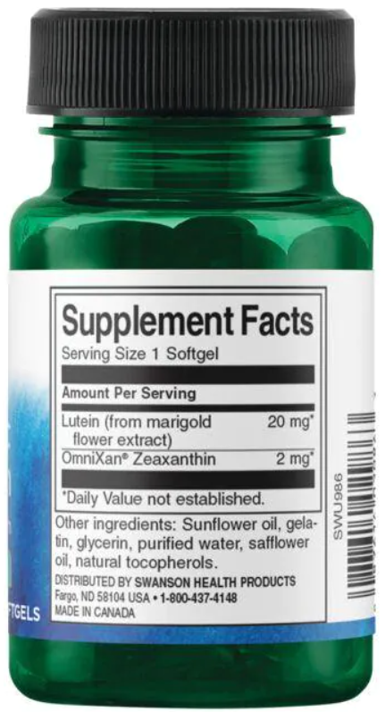 Swanson Synergistic Eye Healt-Lutein & Zeaxanthin 60 гел.капс