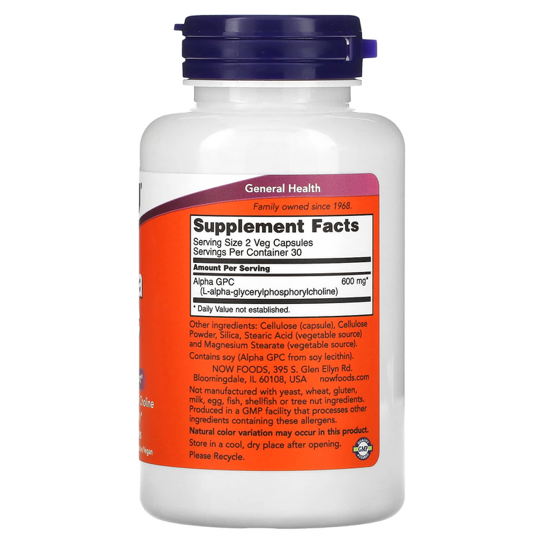 NOW Alpha GPC 300mg. 60 капс