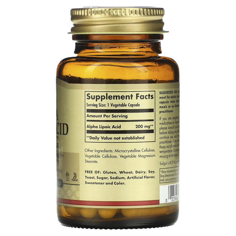 Solgar Alpha Lipoic Acid 200 mg. (50 капс)