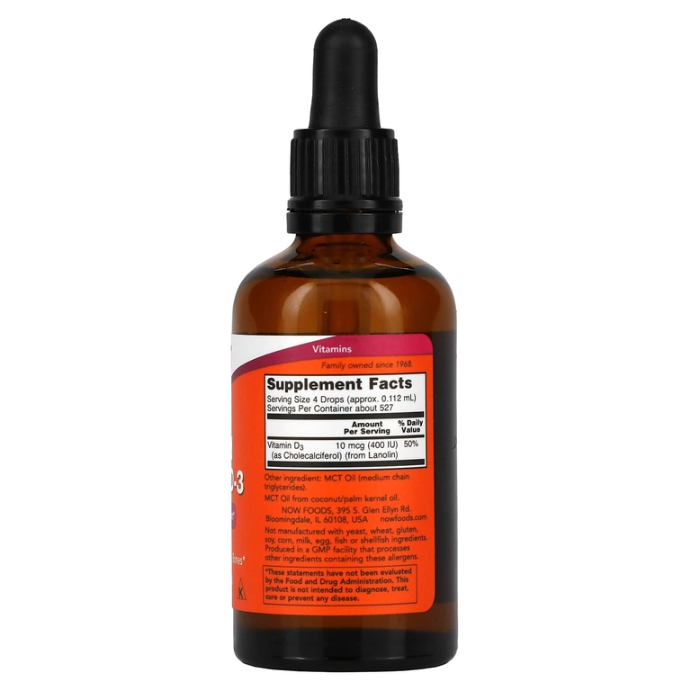 NOW Liquid Vitamin D-3 60 мл