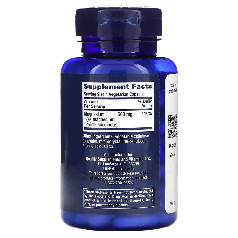 life extension Magnesium Caps 500 mg. 100 капс
