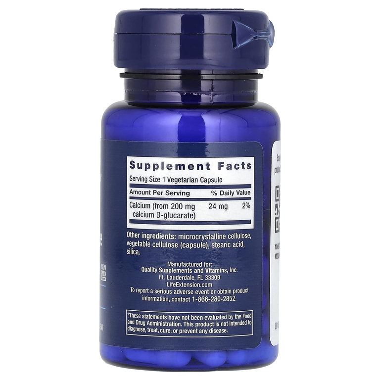 Life Extension Calcium D-Glucarate 200 mg.