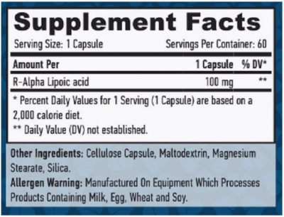 Haya Labs R-Alpha Lipoic Acid 100mg. (60 капс)