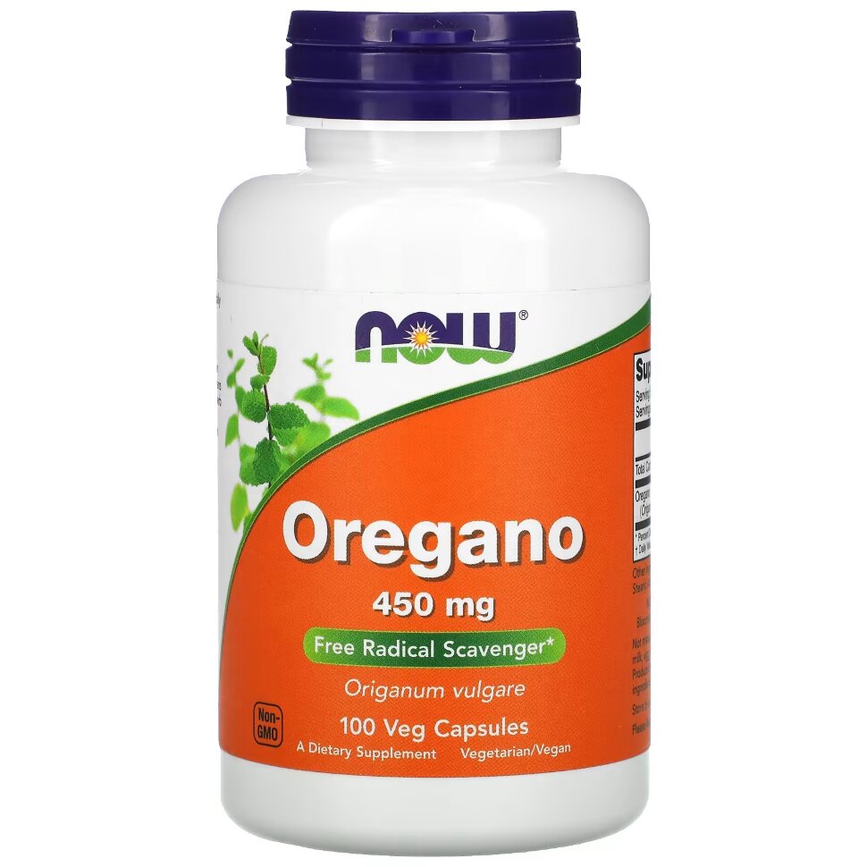 NOW Oregano 450 mg. 100 капс