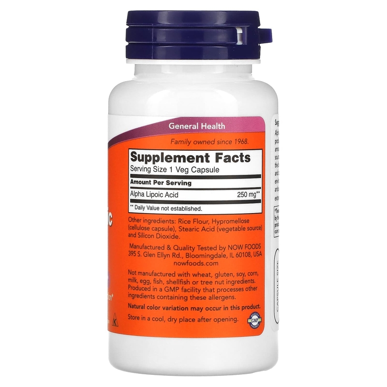 NOW Alpha lipoic Acid 250 mg. 60 капс