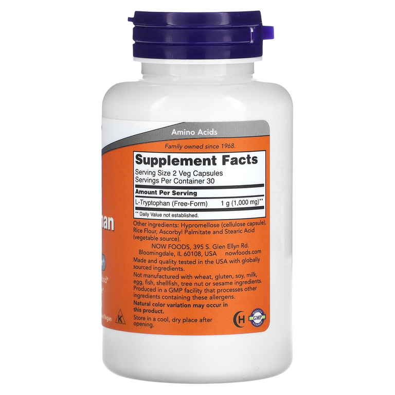 NOW L-Tryptophan 500mg. 60 капс