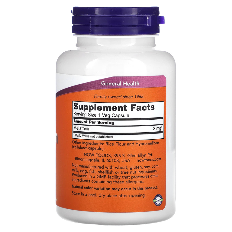 NOW Melatonin 3mg 180 капс