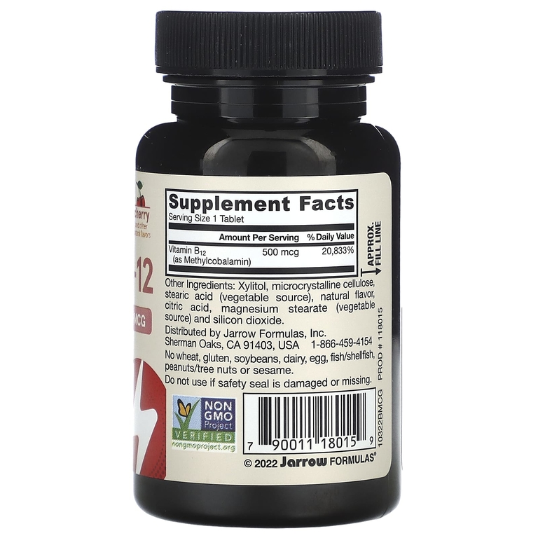 Jarrow Formula Methyl B-12 500 mcg. 100 жеват. таблеток