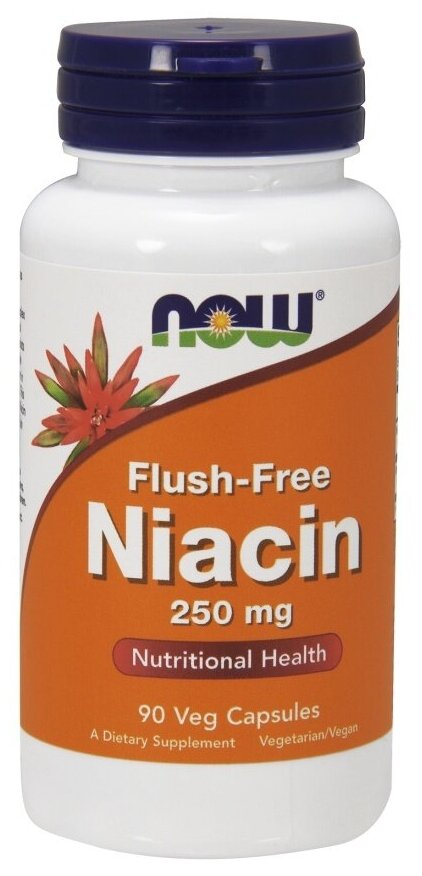 NOW Niacin 250 mg. Flush-Free 90 капс