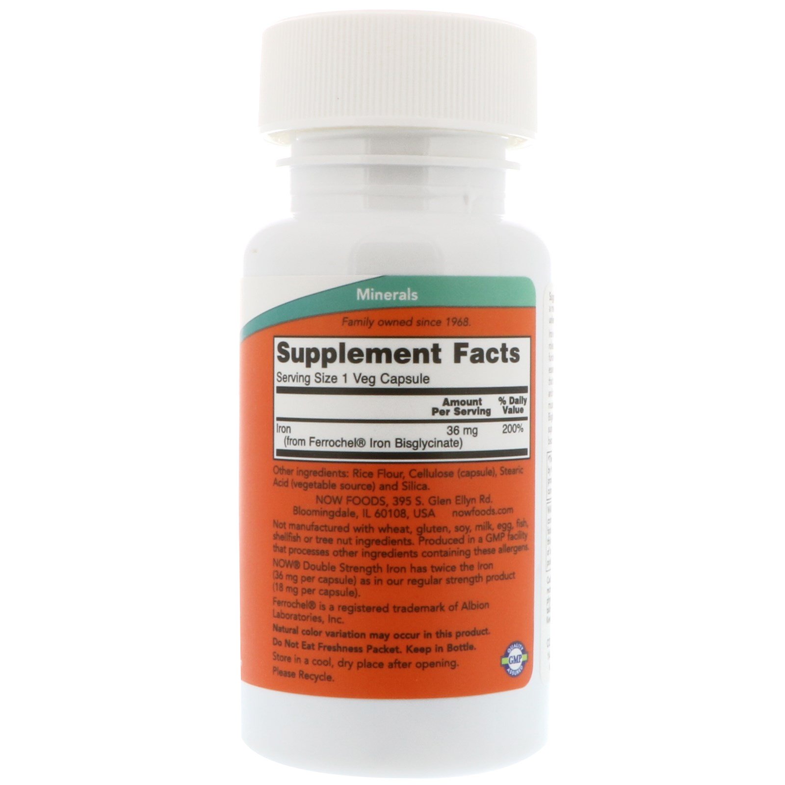 NOW Iron 36mg. Ferrochel 90 капс