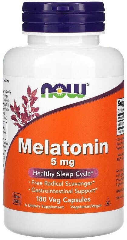 NOW Melatonin 5mg 180 капс
