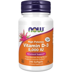 NOW Vitamin D-3 5000 240 гел.капс
