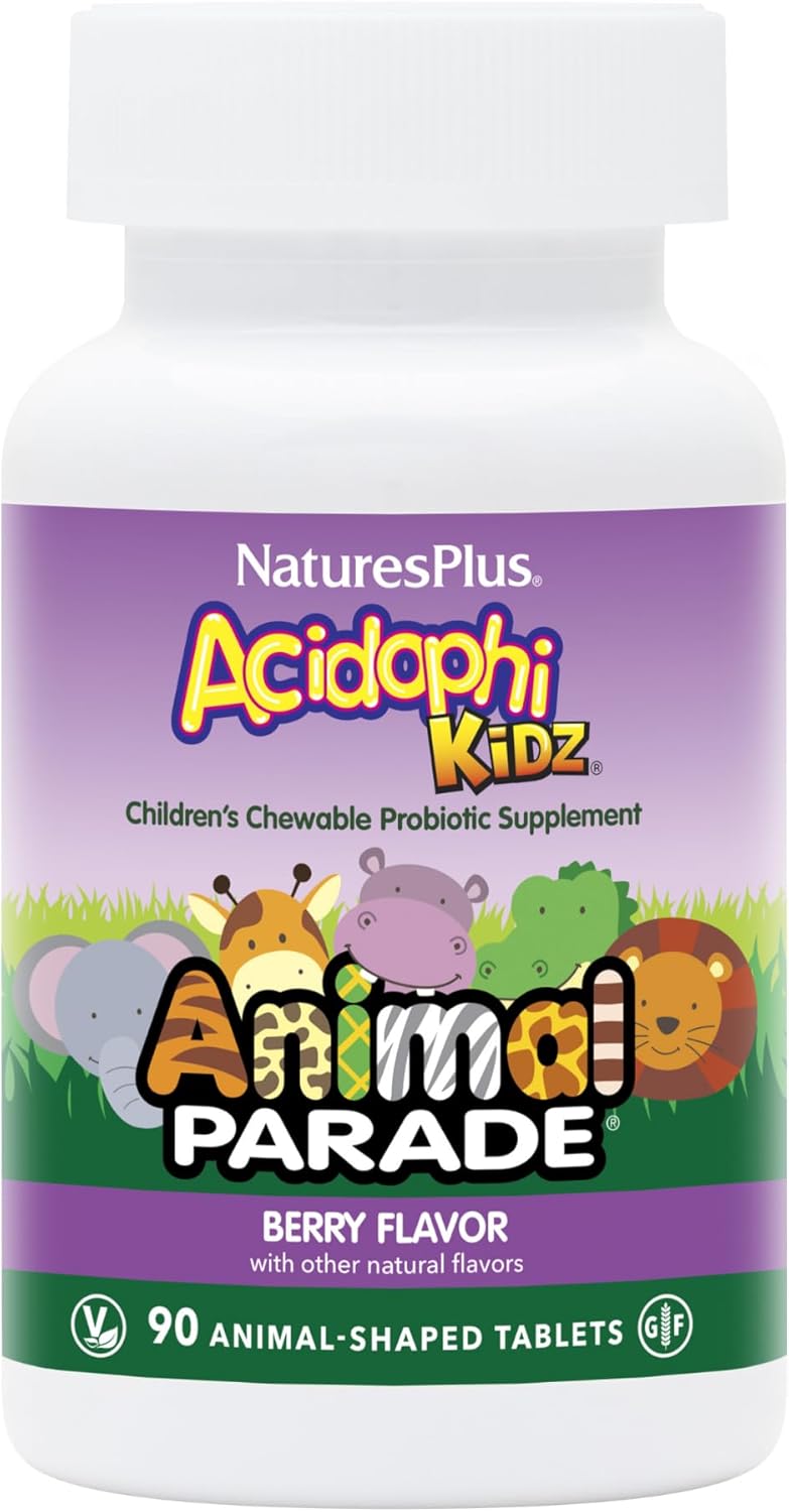 Natures Plus Animal Parade AcidophiKidz 90 жевательных таб.
