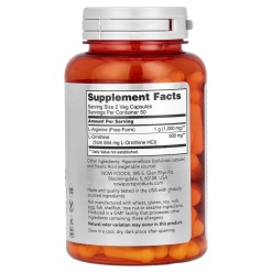 NOW Arginine&Ornithine 100 капс