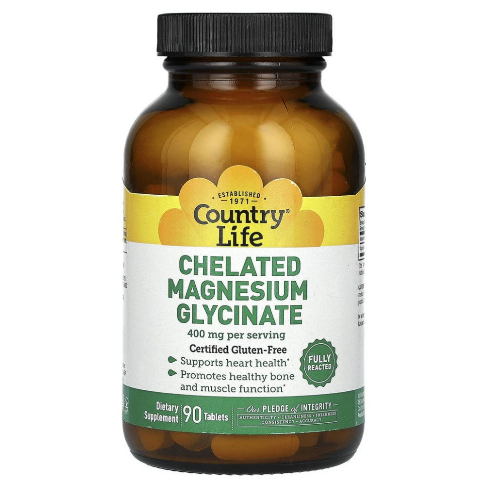 Country Life Chelated Magnesium Glycinate 90 таб.