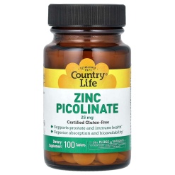 Country Life Zinc Picolinate 25mg 100 таб
