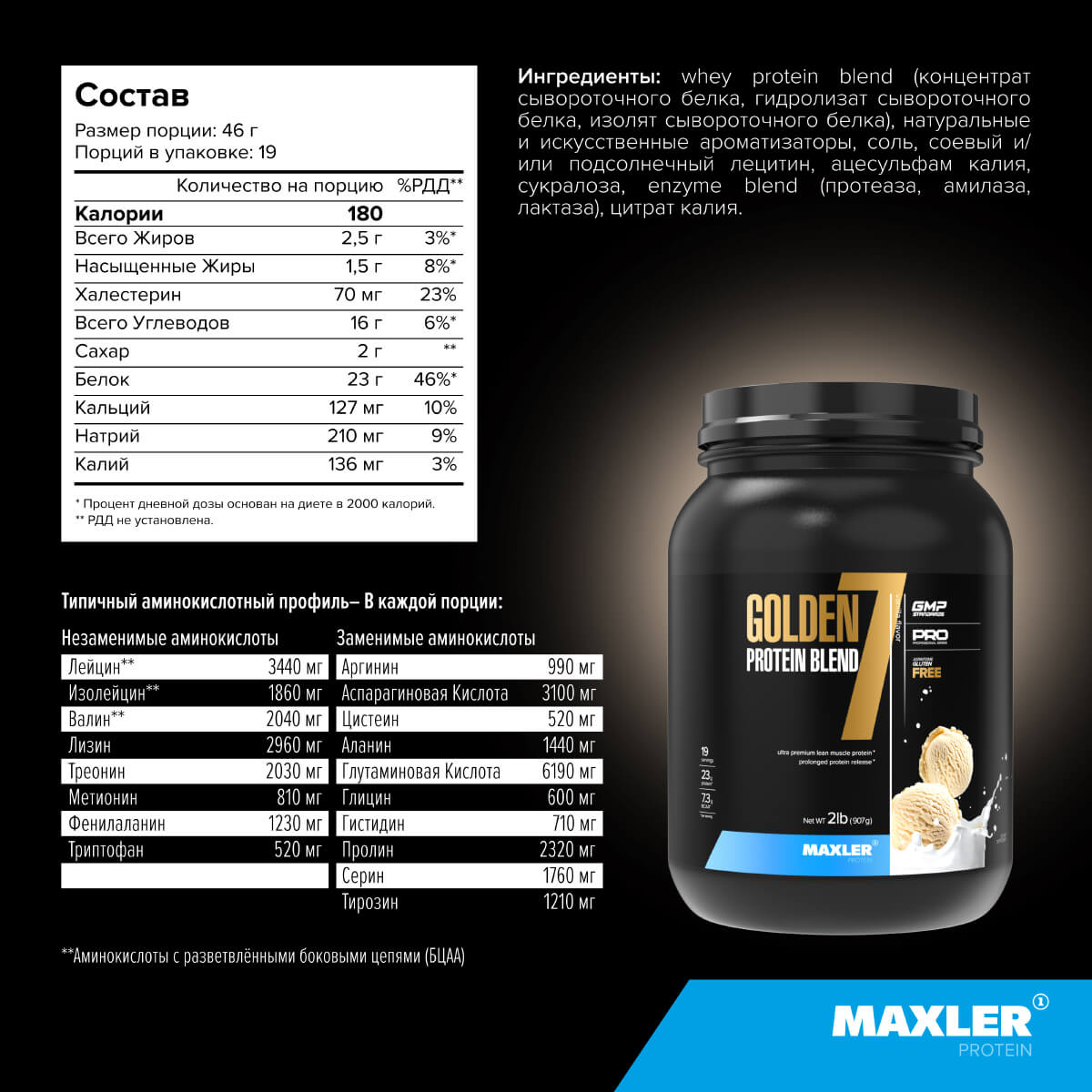 Golden 7 Protein Blend 2270 гр