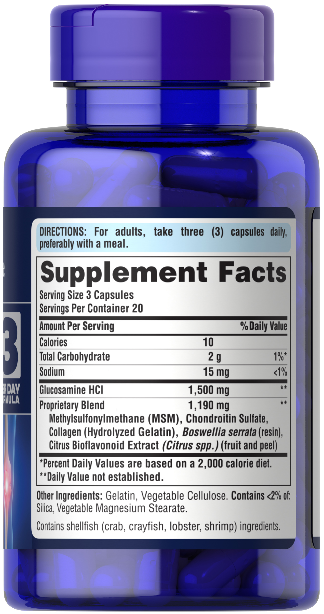 Puritan`s Pride Glucosamine Chondroitin MSM 60 капс