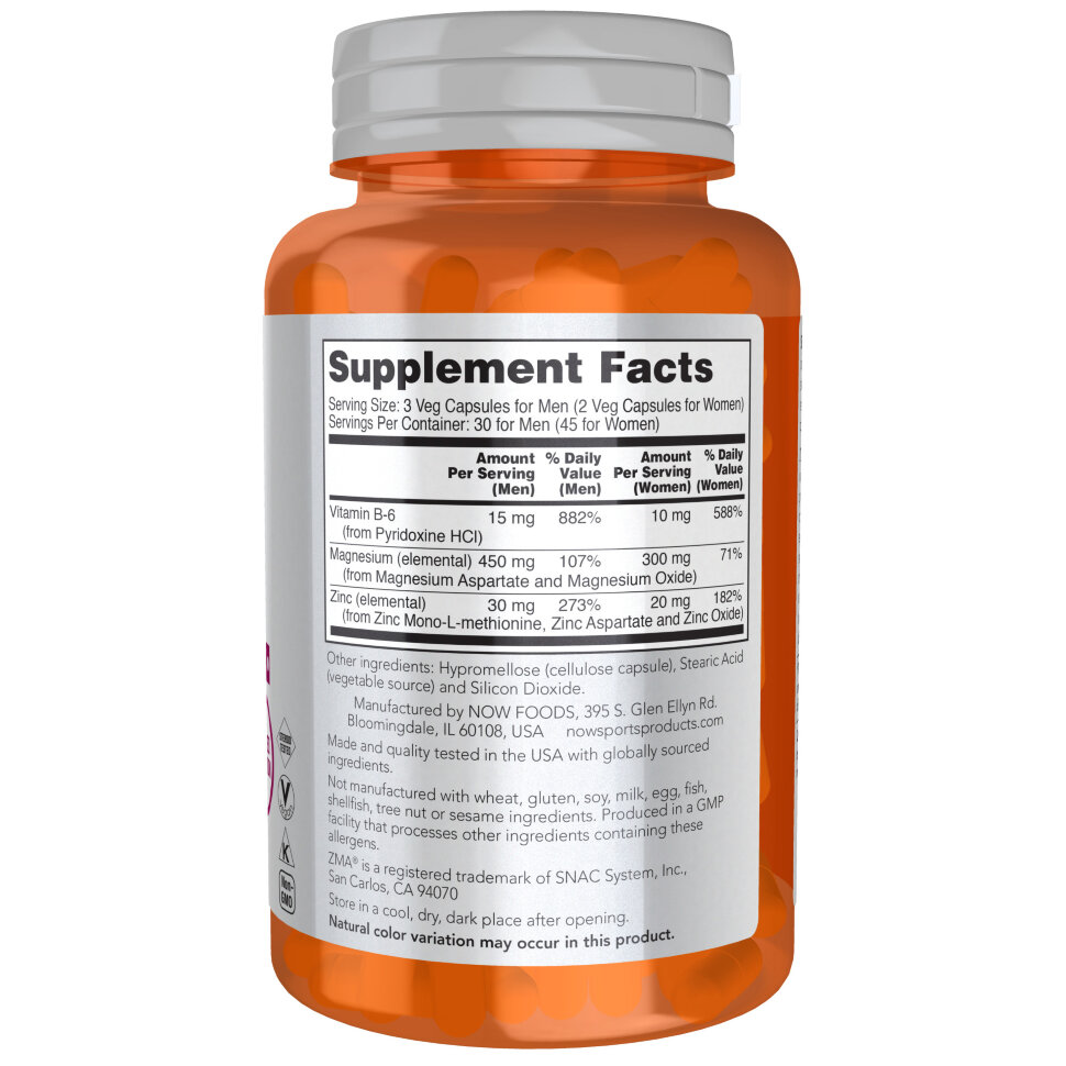 NOW ZMA 800 mg 90 капс