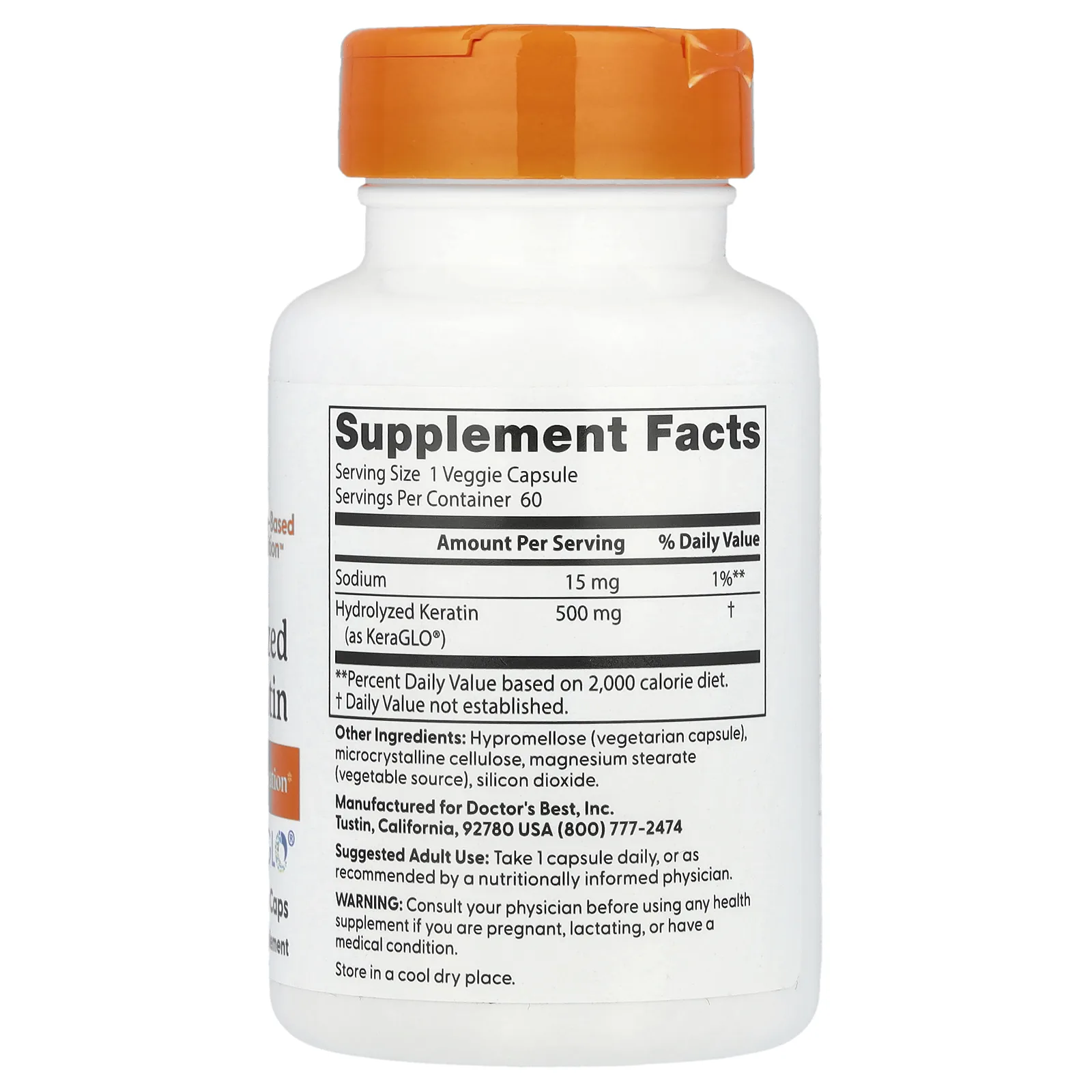 Doctor's Best Hydrolyzed Keratin 500mg 60 капс