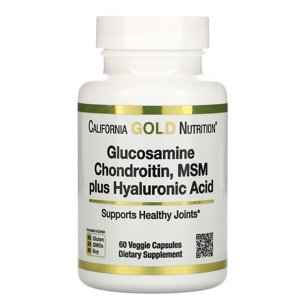 California Gold Glucosamine Chondroitin MSM plus Hyaluronic Acid 1060 капс