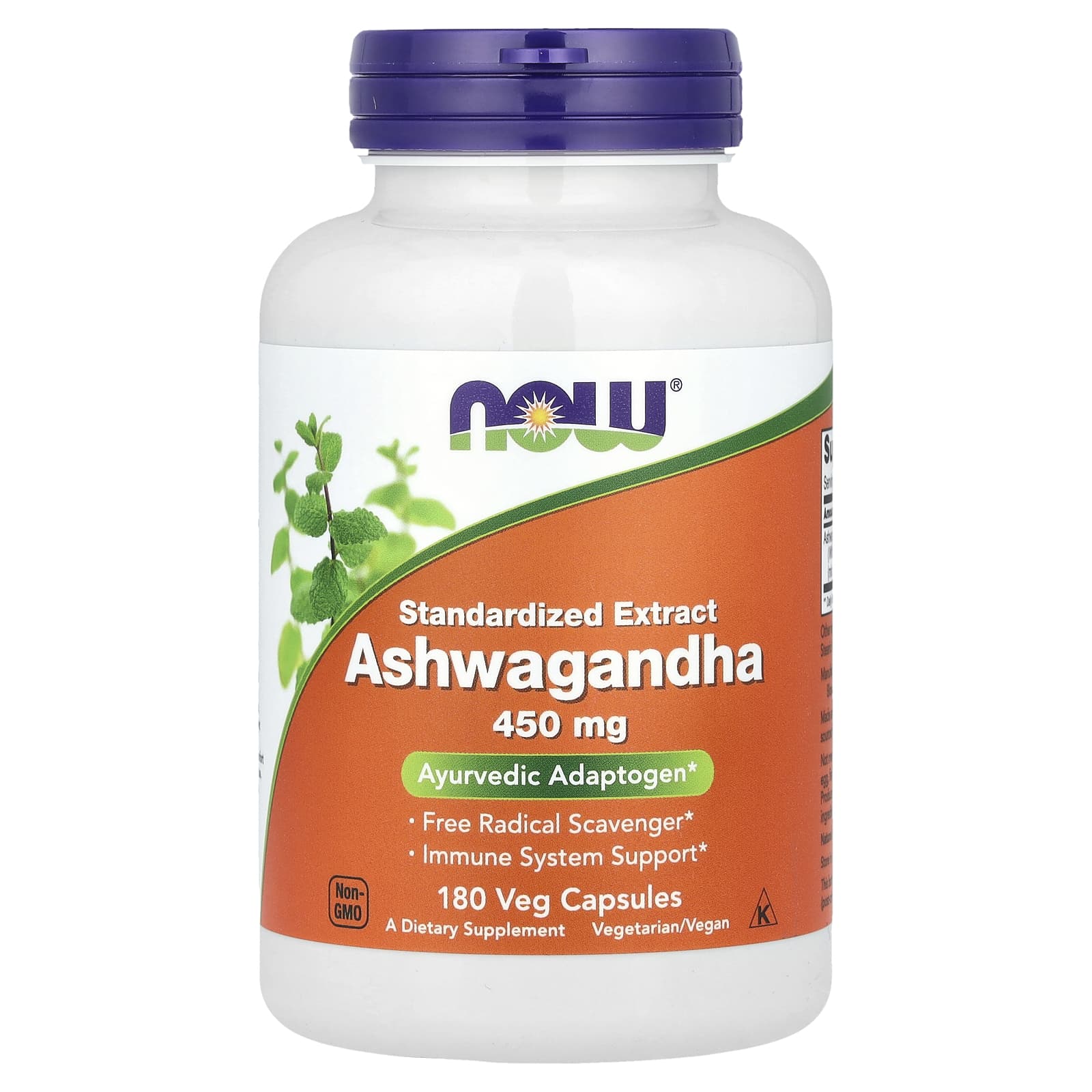 NOW Ashwagandha 450 mg. 180 капс