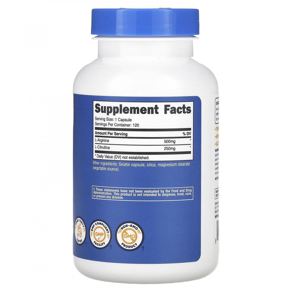 Nutricost L-Arginine&L-Citruline 120 капс