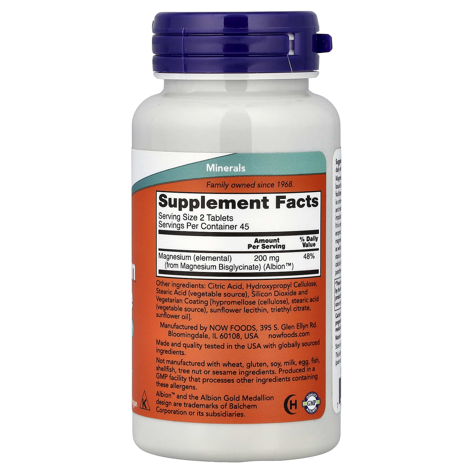 NOW Magnesium Glycinate 90 таб