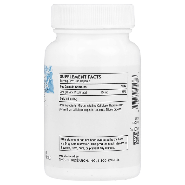 Thorne Zinc Picolinate 15mg 60 капс