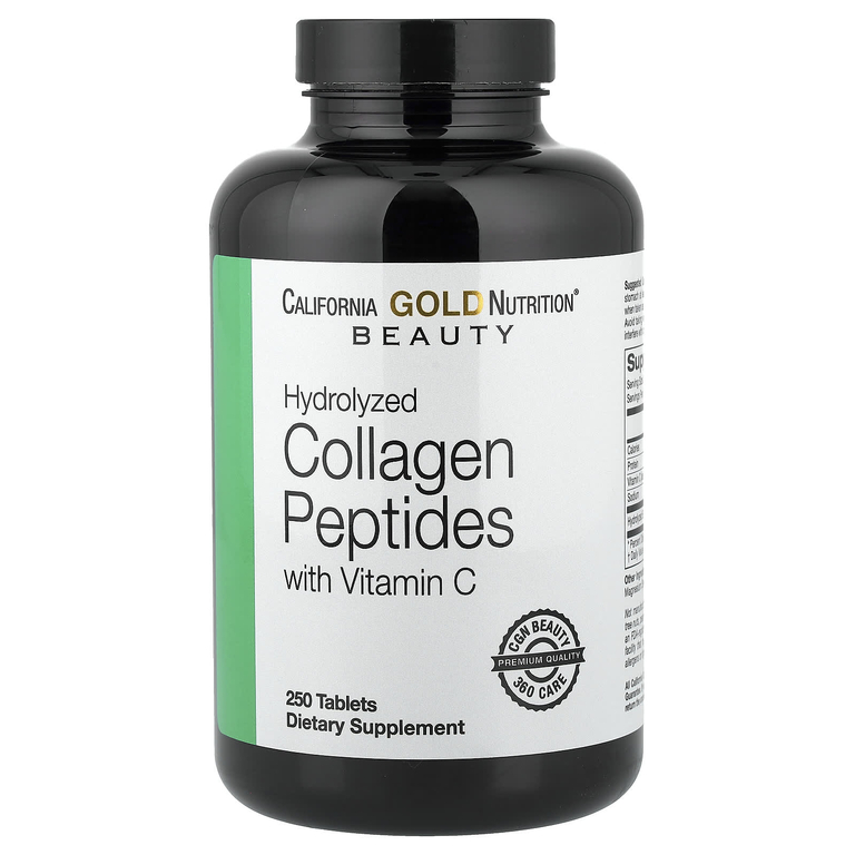 California Gold Hydrolyzed Collagen Peptides+Vitamin C Type 1&3 Type 250 таб