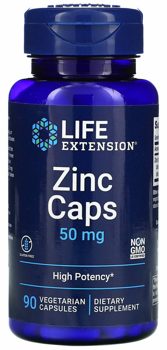 Life Extension Цинк Zinc Caps 50mg 90 капс