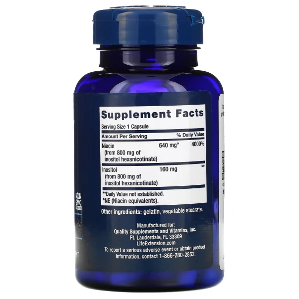 Life Extension No Flush Niacin 640 мг 100 капс